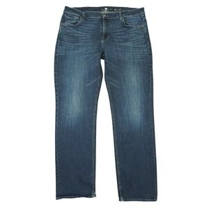 7 For All Mankind Austyn Jeans Mens 40 (Fit 40x34) Straight Leg Fade Whiskered